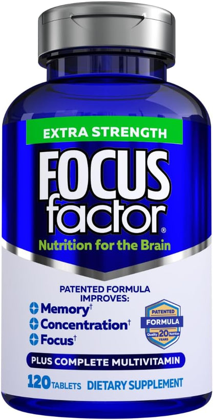 Focus Factor Adults Extra Strength - 120 Count Brain Supplement