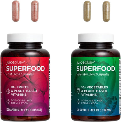Juice Plus+ Fruit & Vegetable Blend, 2 Bottles (60+60 Servings)