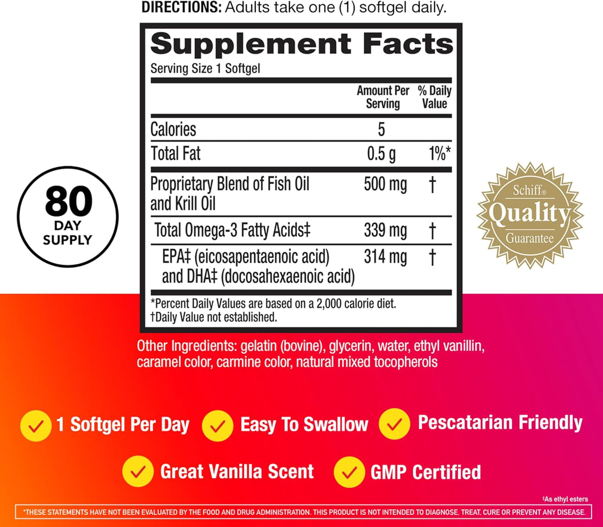 MegaRed Omega 3 Fish Oil & Antarctic Krill Oil Softgels for Brain, Heart, Joints & Eye Support, (80 Count Bottle), Concentrated Omega 3 Fatty Acid...