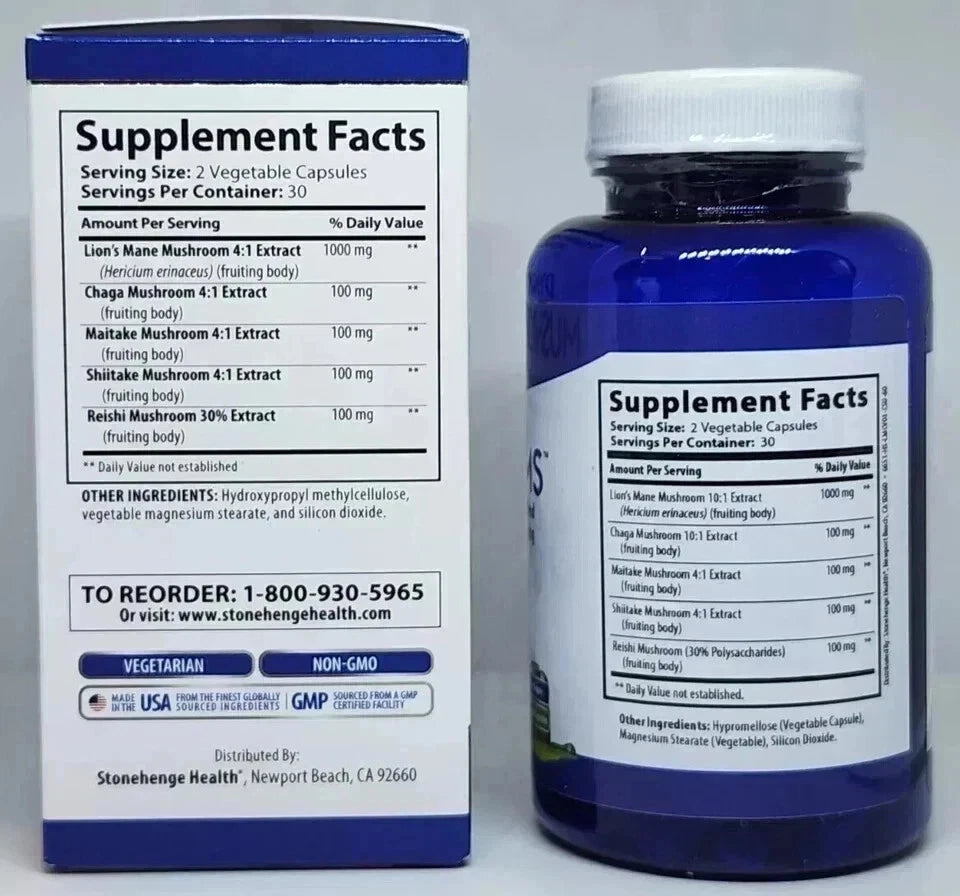 Dynamic Mushroom 60 Veggie Caps – Stonehenge Health Supplement