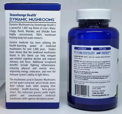 Dynamic Mushroom 60 Veggie Caps – Stonehenge Health Supplement