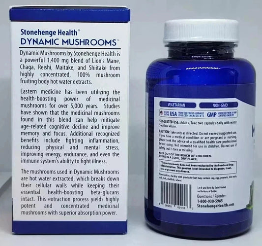 Dynamic Mushroom 60 Veggie Caps – Stonehenge Health Supplement