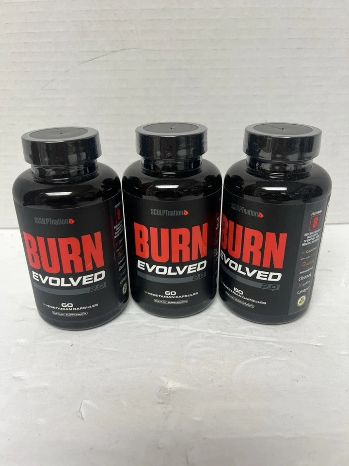 lot of 3 Sculptnation BURN EVOLVED 2.0 Fat Loss Supplement , 180 Capsules