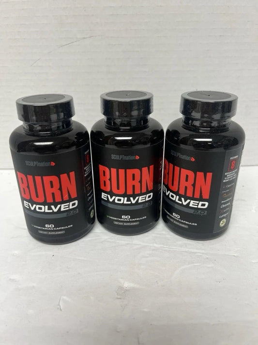 lot of 3 Sculptnation BURN EVOLVED 2.0 Fat Loss Supplement , 180 Capsules